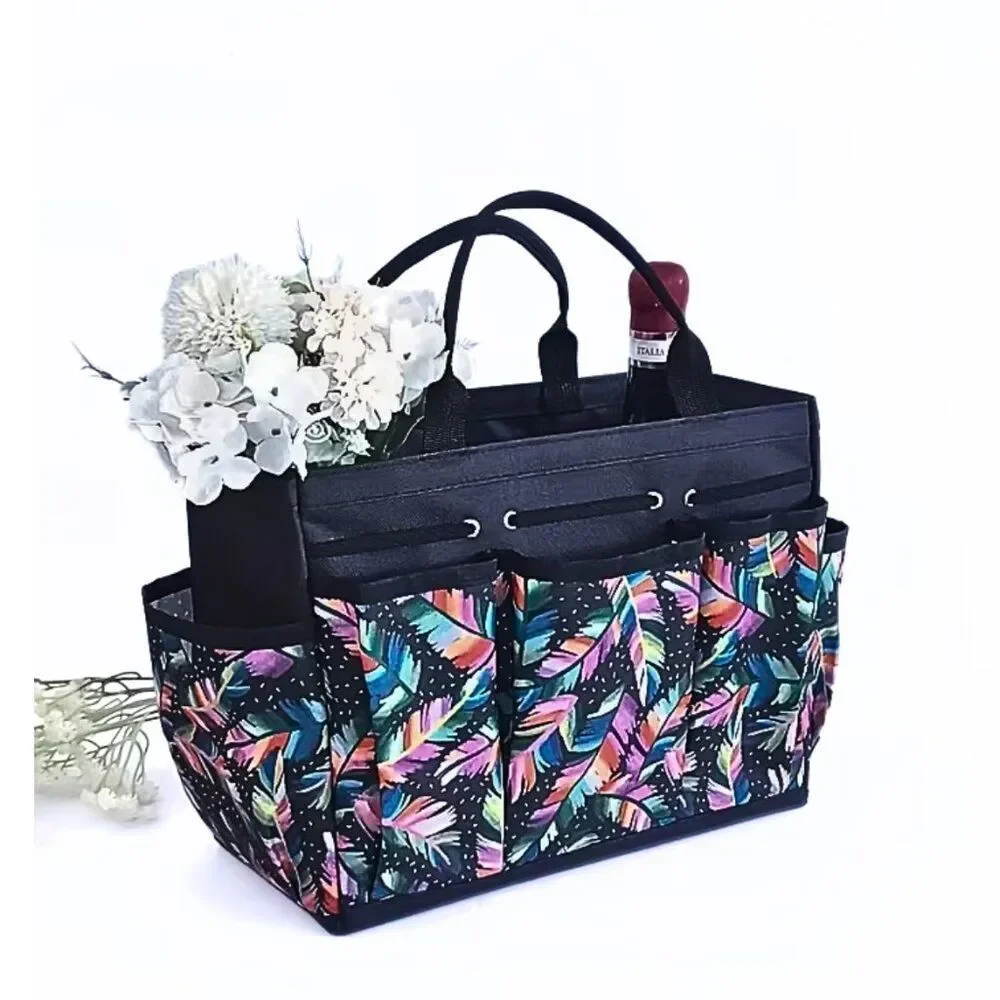 Stylish Printed Tote Bag Multi-Purpose Home Organizer Multiple Pockets Practical